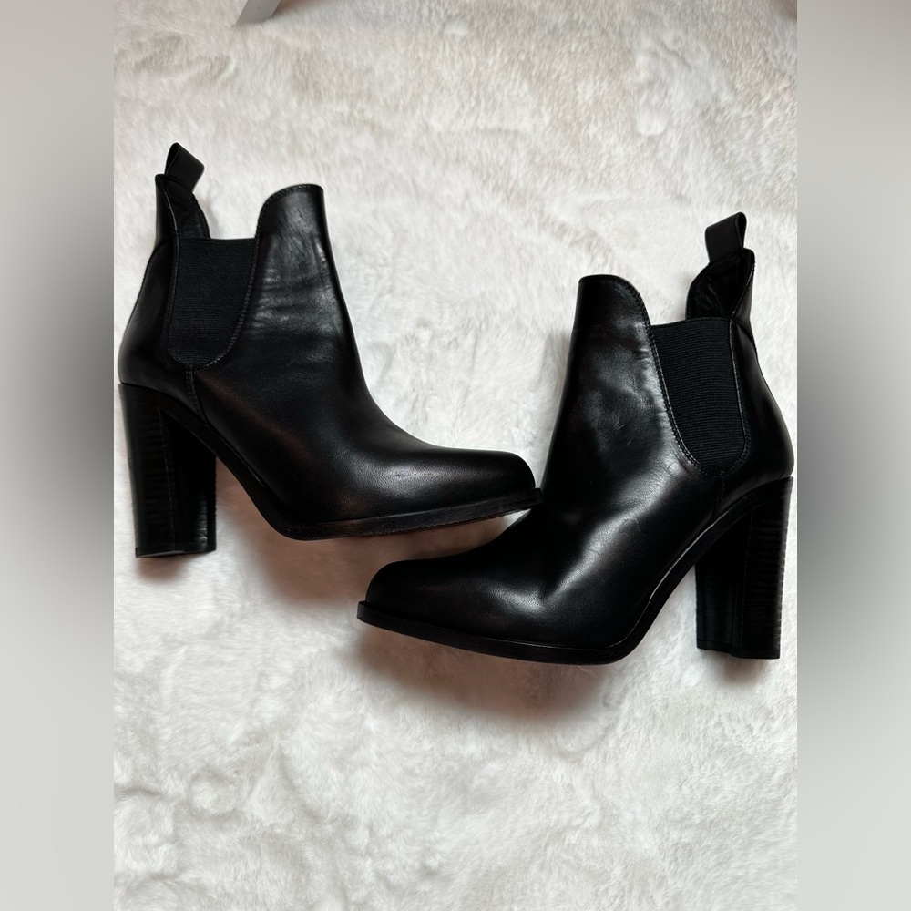 rag & bone Black Leather Heeled Boots